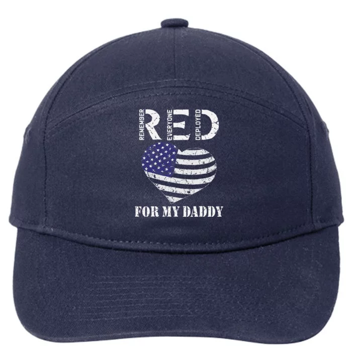 RED Friday For My Daddy Remember Everyone Deployed Dad Heart 7-Panel Snapback Hat