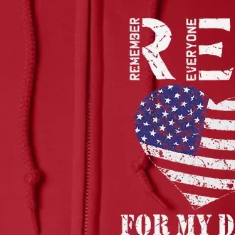 RED Friday For My Daddy Remember Everyone Deployed Dad Heart Full Zip Hoodie