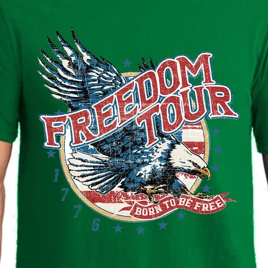 Retro Freedom Funny Since 1776 4th Of July Eagle Pajama Set