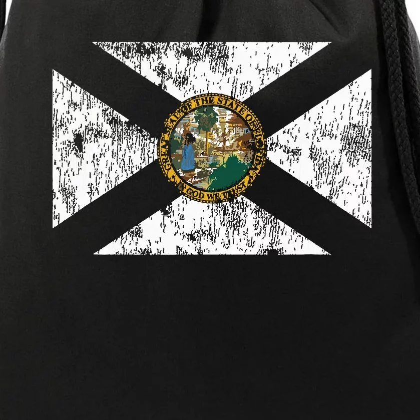 Retro Florida Fl Flag Souvenir Gift Drawstring Bag