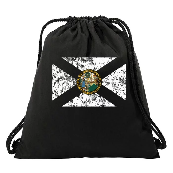 Retro Florida Fl Flag Souvenir Gift Drawstring Bag