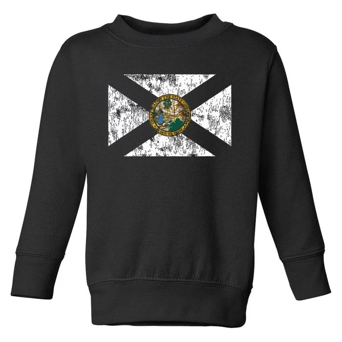 Retro Florida Fl Flag Souvenir Gift Toddler Sweatshirt