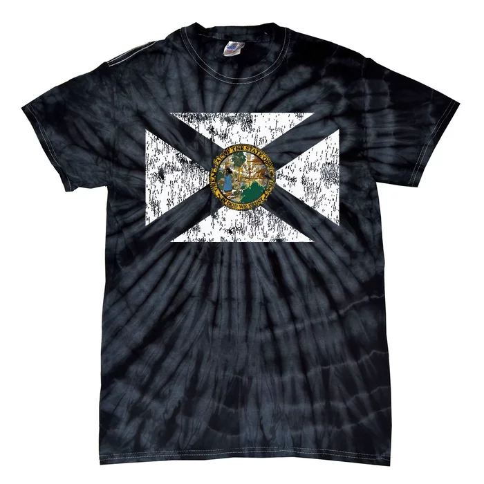 Retro Florida Fl Flag Souvenir Gift Tie-Dye T-Shirt