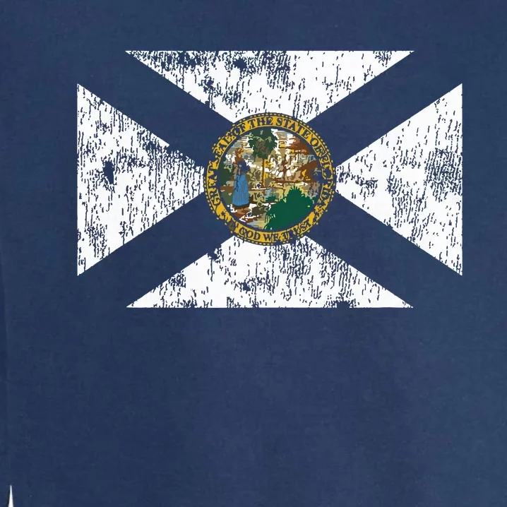 Retro Florida Fl Flag Souvenir Gift Garment-Dyed Sweatshirt