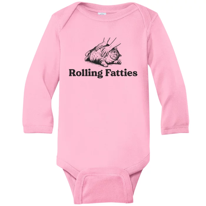 Rolling Fatties Funny Cat Lover Baby Long Sleeve Bodysuit