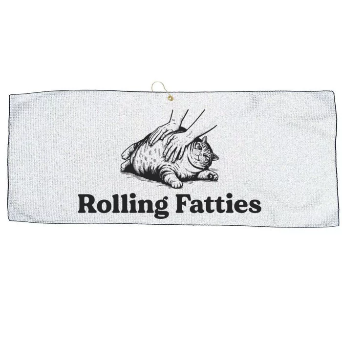 Rolling Fatties Funny Cat Lover Large Microfiber Waffle Golf Towel