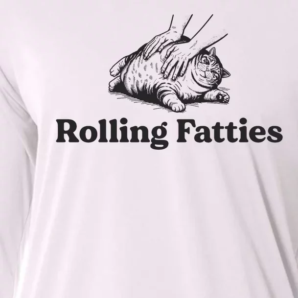 Rolling Fatties Funny Cat Lover Cooling Performance Long Sleeve Crew