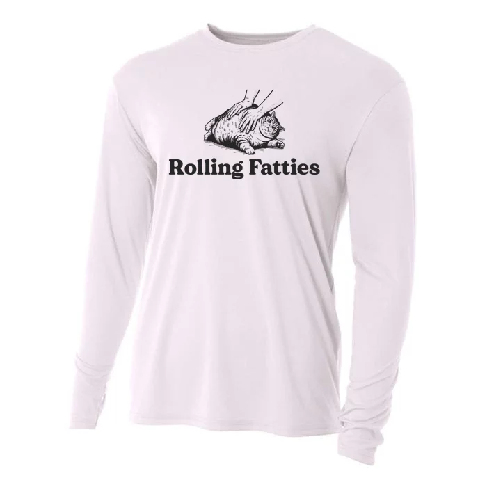 Rolling Fatties Funny Cat Lover Cooling Performance Long Sleeve Crew