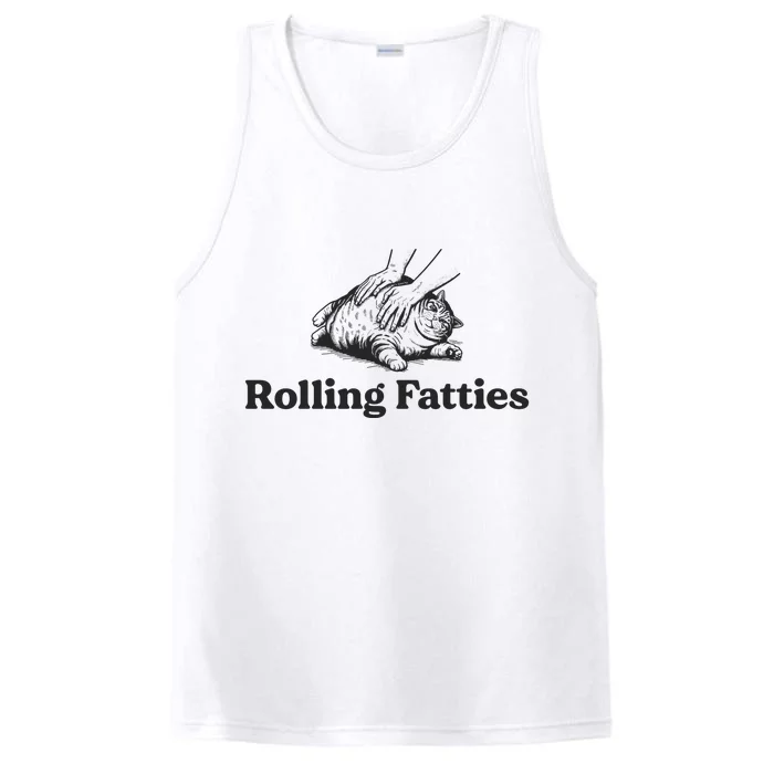 Rolling Fatties Funny Cat Lover Performance Tank