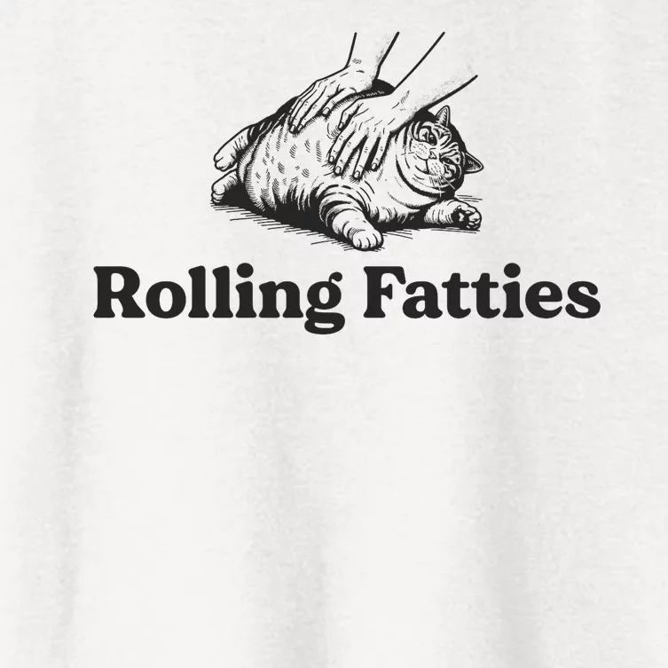 Rolling Fatties Funny Cat Lover Women's Crop Top Tee