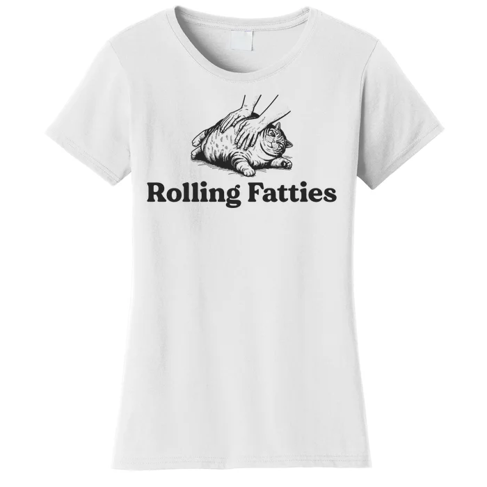 Rolling Fatties Funny Cat Lover Women's T-Shirt