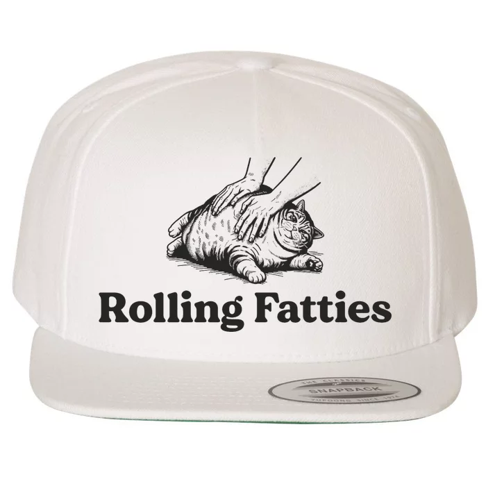 Rolling Fatties Funny Cat Lover Wool Snapback Cap