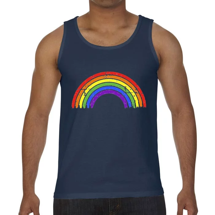 Rainbow Flag For LGBTQ+ Pride Month Awareness Comfort Colors® Tank Top