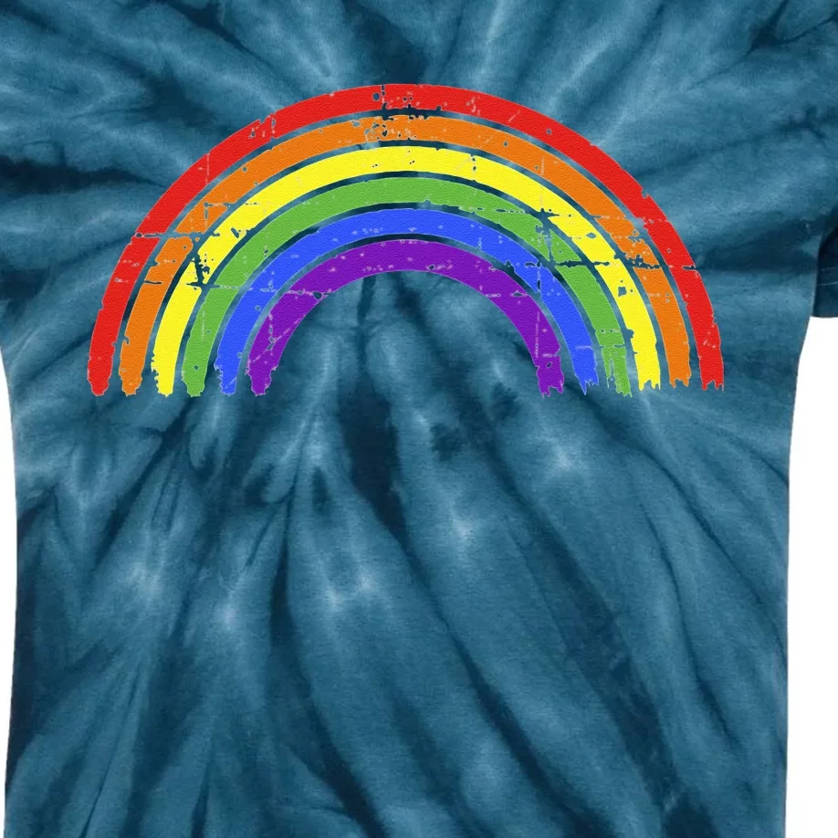 Rainbow Flag For LGBTQ+ Pride Month Awareness Kids Tie-Dye T-Shirt