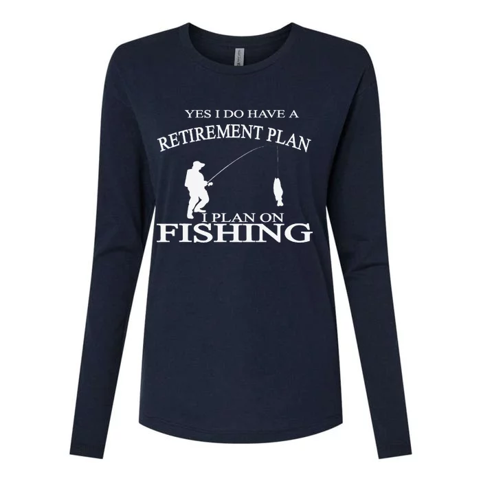 Retirement Funny Fishing Retired Fisherman Womens Cotton Relaxed Long Sleeve T-Shirt