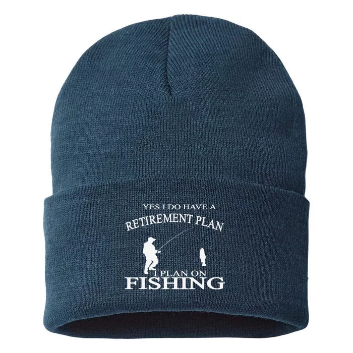 Retirement Funny Fishing Retired Fisherman Sustainable Knit Beanie