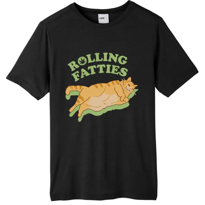 Rolling Fatties Funny Weed Cat Marijuana ChromaSoft Performance T-Shirt