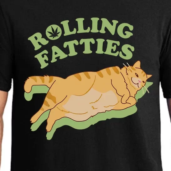 Rolling Fatties Funny Weed Cat Marijuana Pajama Set