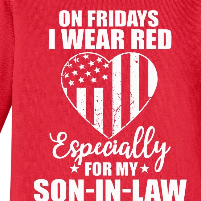 Red Friday For My Son In Law Military Troops Deployed Wear Baby Long Sleeve Bodysuit