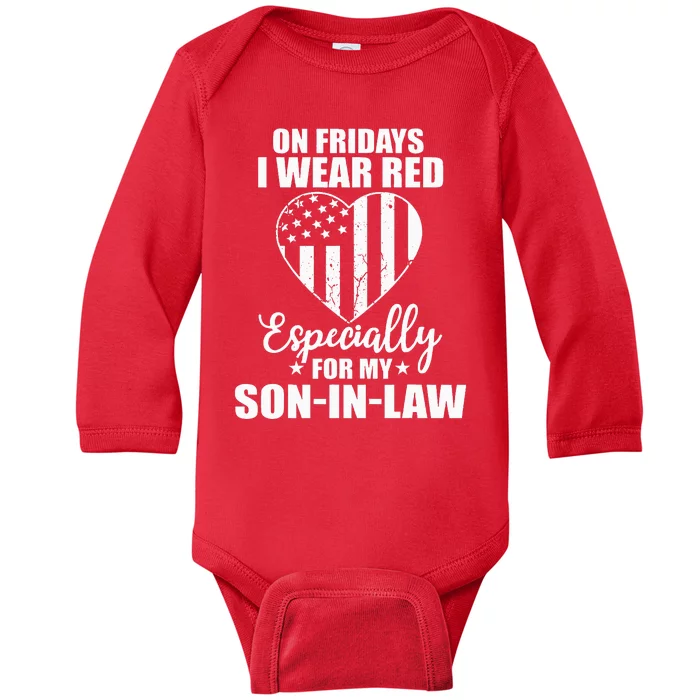 Red Friday For My Son In Law Military Troops Deployed Wear Baby Long Sleeve Bodysuit