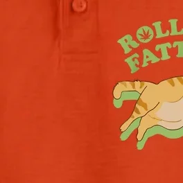 Rolling Fatties Funny Weed Cat Marijuana Dry Zone Grid Performance Polo