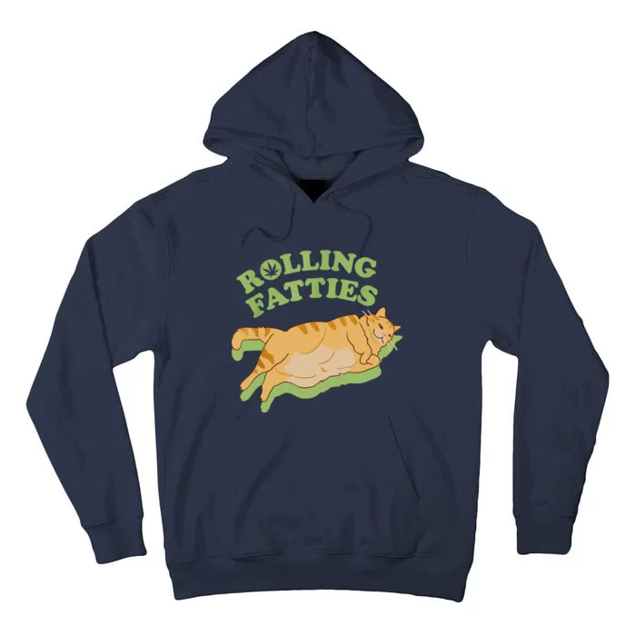 Rolling Fatties Funny Weed Cat Marijuana Tall Hoodie