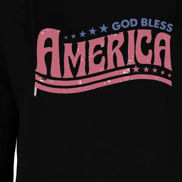 Retro Funny God Bless America Independence Day Womens Funnel Neck Pullover Hood