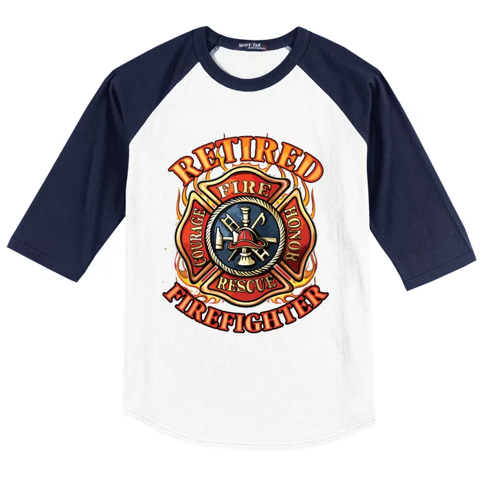 Retired Firefighter Gift Fireman Retirement Party Gift Baseball Sleeve Shirt