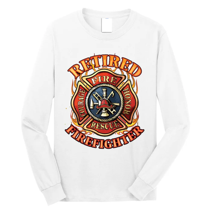 Retired Firefighter Gift Fireman Retirement Party Gift Long Sleeve Shirt