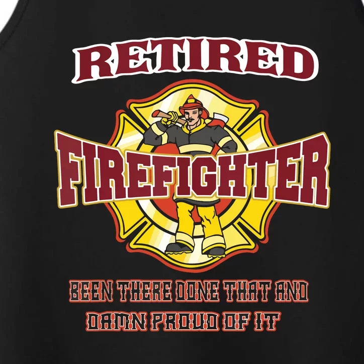 Retired Firefighter Gift For Fireman Fire Fighter Performance Tank