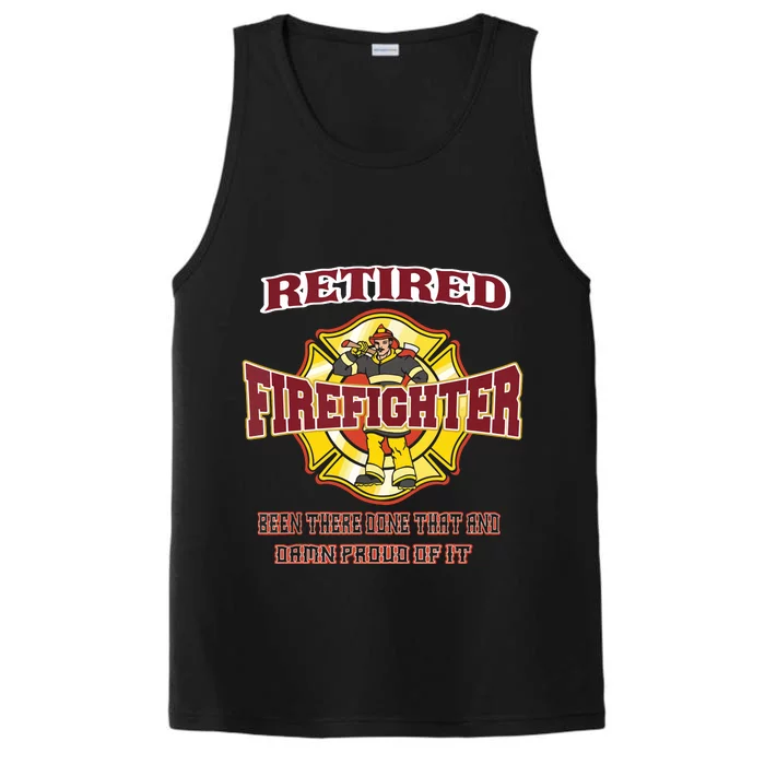 Retired Firefighter Gift For Fireman Fire Fighter Performance Tank