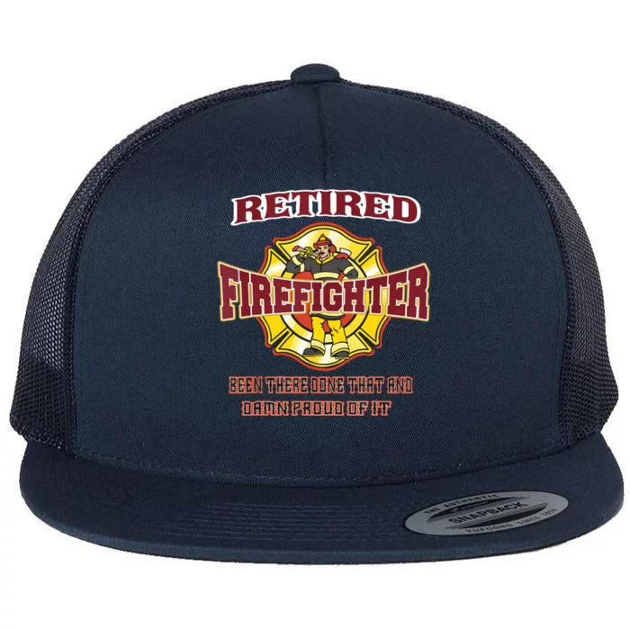 Retired Firefighter Gift For Fireman Fire Fighter Flat Bill Trucker Hat