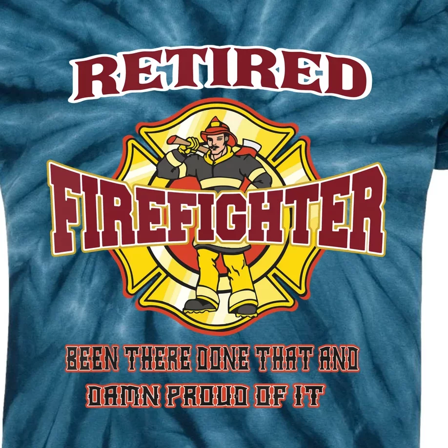 Retired Firefighter Gift For Fireman Fire Fighter Kids Tie-Dye T-Shirt