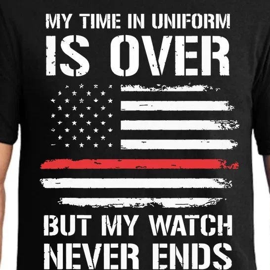 Retired Firefighter Gifts Shirts Thin Red Line Pajama Set