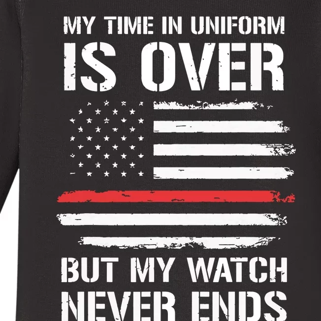 Retired Firefighter Gifts Shirts Thin Red Line Baby Long Sleeve Bodysuit