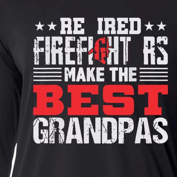 Retired Firefighter Grandpa Fireman Retirement Gift Cooling Performance Long Sleeve Crew