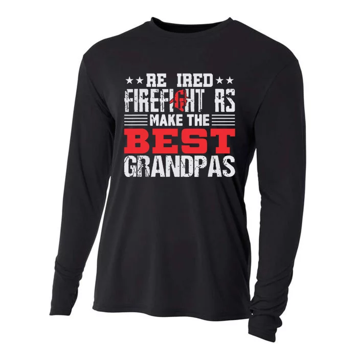 Retired Firefighter Grandpa Fireman Retirement Gift Cooling Performance Long Sleeve Crew