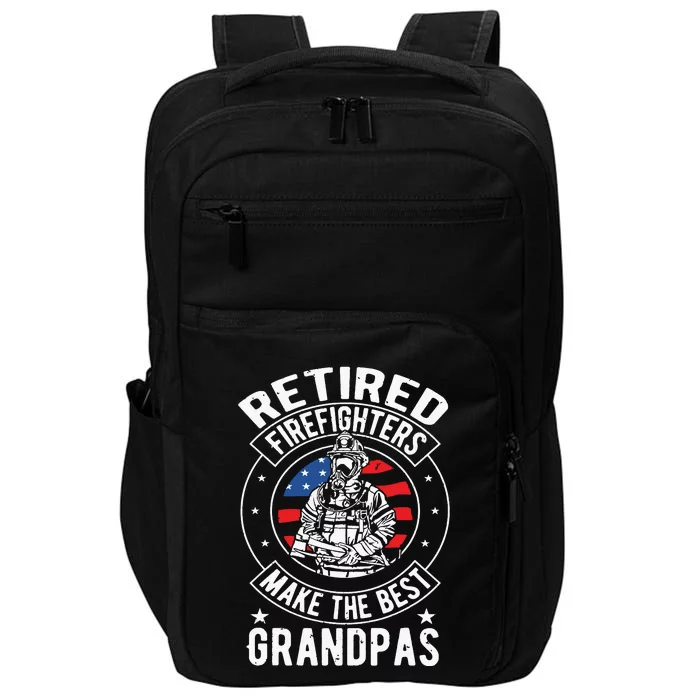 Retired Firefighter Grandpa Fireman Retirement Gift Impact Tech Backpack