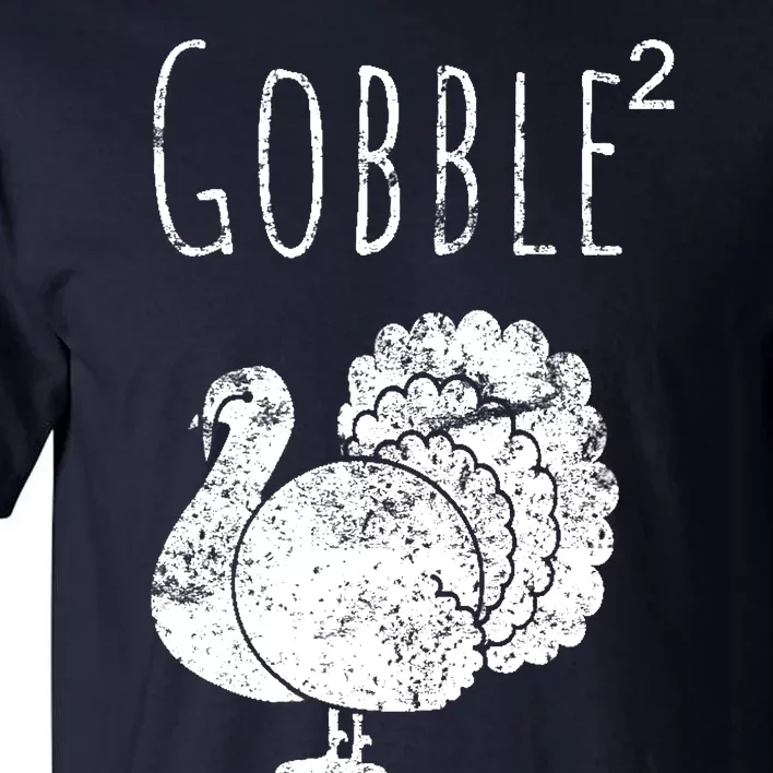 Retro Funny Gobble Squared Turkey Day Math Thanksgiving Joke Tall T-Shirt