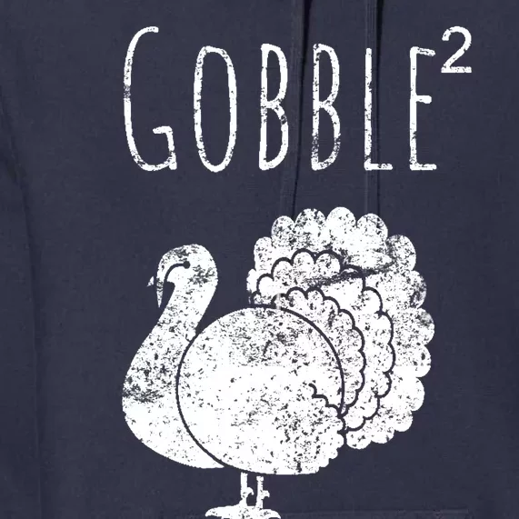 Retro Funny Gobble Squared Turkey Day Math Thanksgiving Joke Premium Hoodie