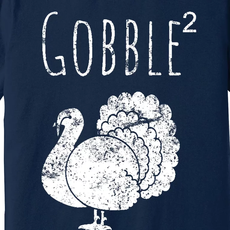 Retro Funny Gobble Squared Turkey Day Math Thanksgiving Joke Premium T-Shirt