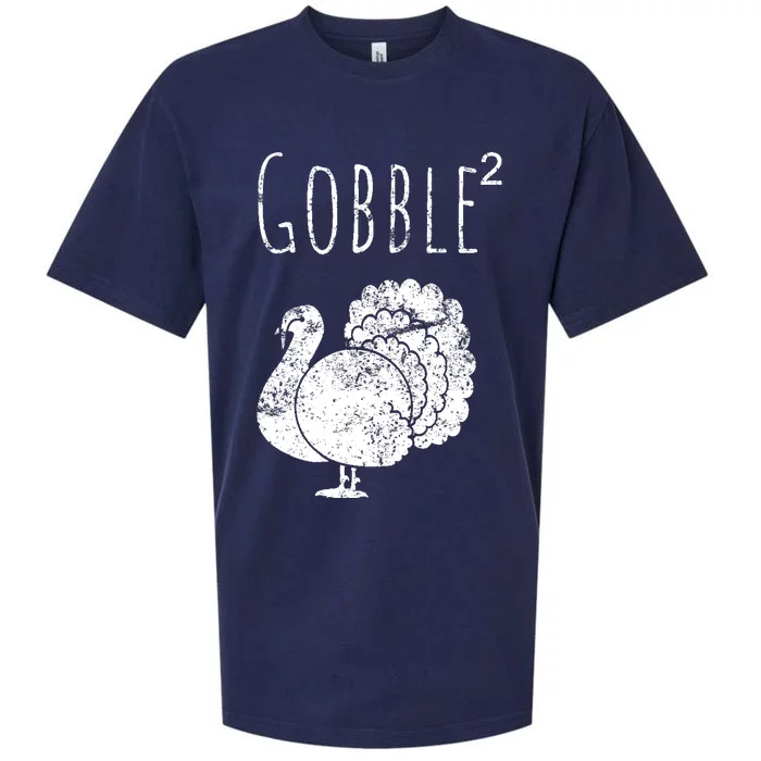 Retro Funny Gobble Squared Turkey Day Math Thanksgiving Joke Sueded Cloud Jersey T-Shirt