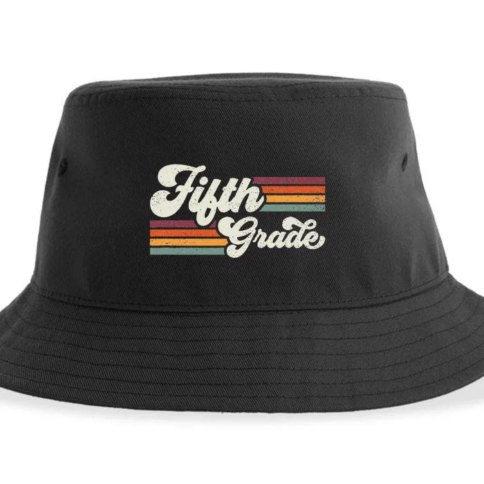 Retro Fifth Grade Teacher Back To School Sustainable Bucket Hat