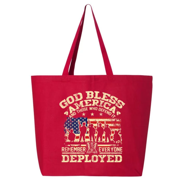 RED Friday God Bless America Remember Everyone Deployed 25L Jumbo Tote