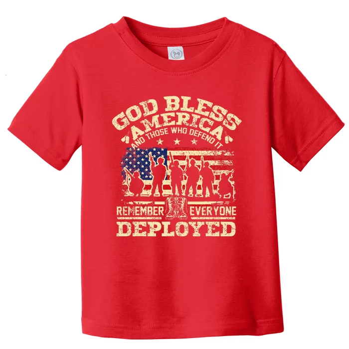 RED Friday God Bless America Remember Everyone Deployed Toddler T-Shirt