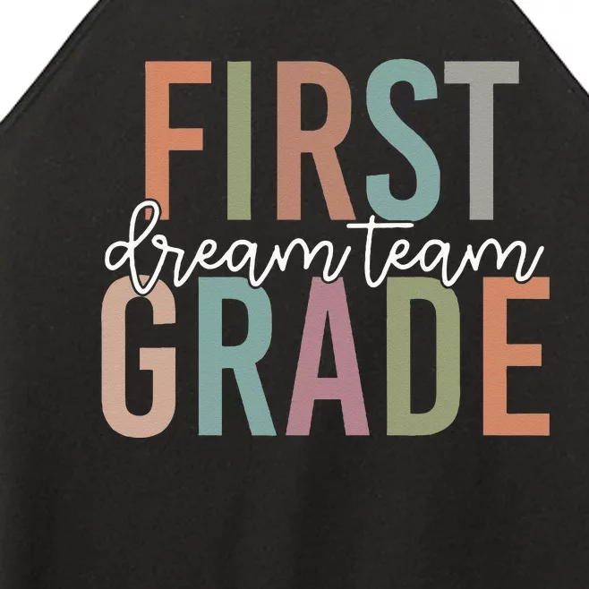 Retro First Grade Dream Team Groovy Teacher Back To School Women’s Perfect Tri Rocker Tank