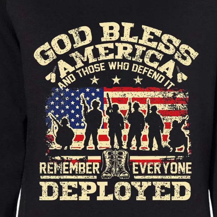 RED Friday God Bless America Remember Everyone Deployed Womens California Wash Sweatshirt