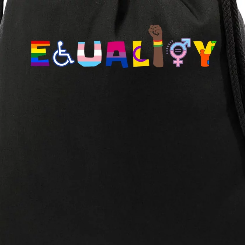 Rainbow Flag Gay Lesbian Equality Human Rights Lgbt Pride Drawstring Bag