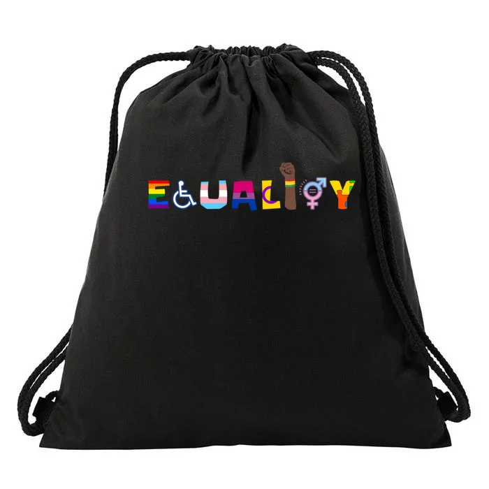 Rainbow Flag Gay Lesbian Equality Human Rights Lgbt Pride Drawstring Bag