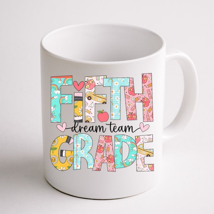 Retro Fifth Grade Dream Team Groovy Teacher Back To School Front & Back Coffee Mug